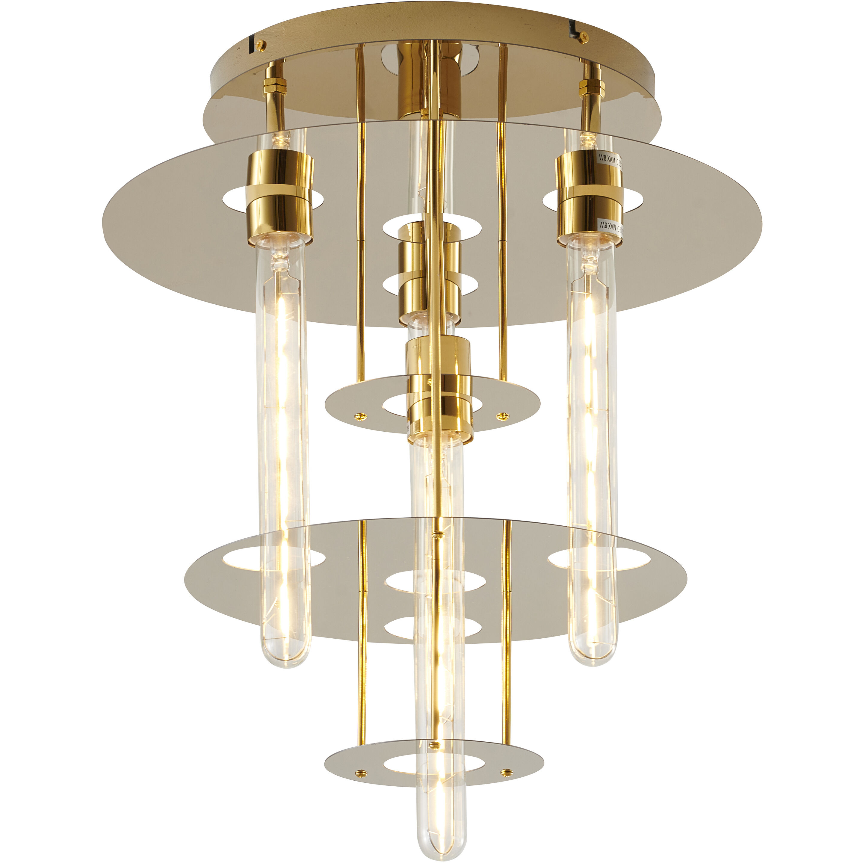 Canada 5 Light 15.75 inch Gold Semi Flush Mount Ceiling Light